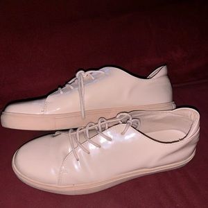 Faux leather nude fashion sneakers